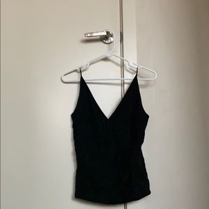 Black Silk V Tank Top